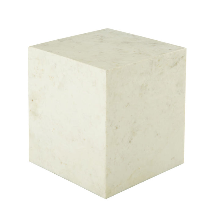 Lennox End Table in Polar White Marble - AT9239-PW - GreatFurnitureDeal