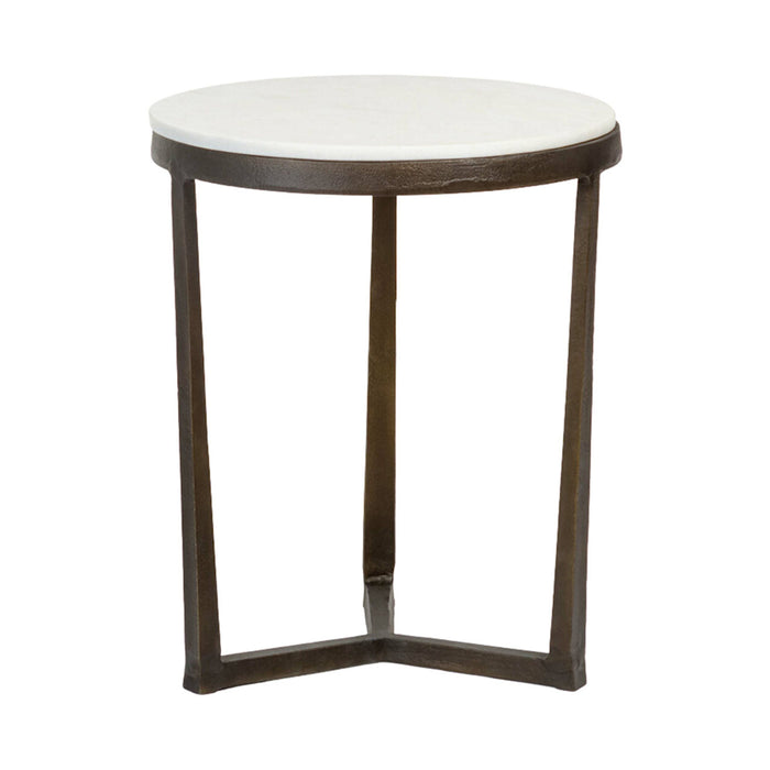 Kai End Table in Cloud Marble and Gunmetal - AT9253-CM/GMF - GreatFurnitureDeal