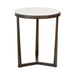 Kai End Table in Cloud Marble and Gunmetal - AT9253-CM/GMF - GreatFurnitureDeal