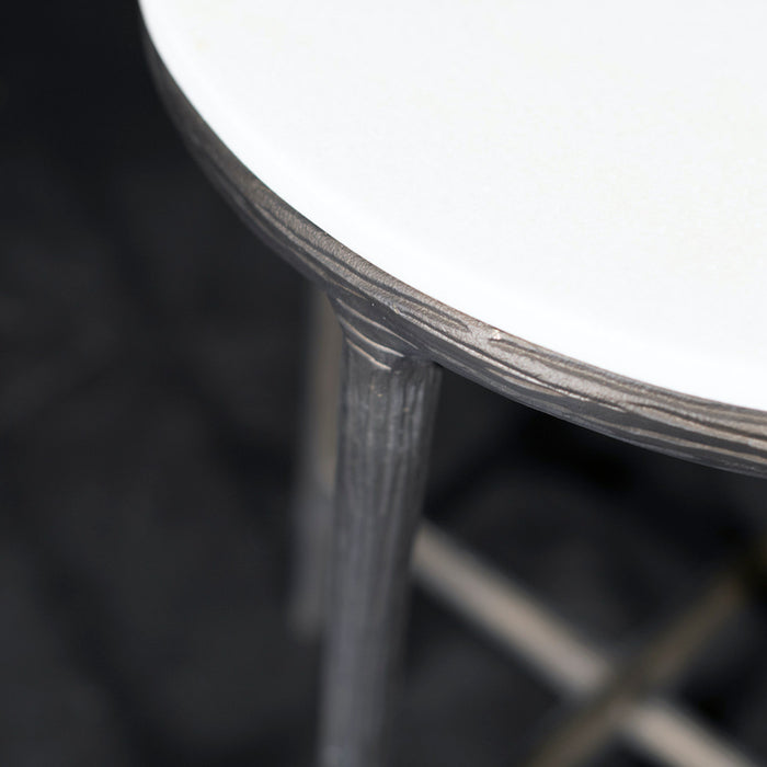 Baron End Table in Cloud Marble and Antique Bronze - AT9254-CM/ABZ - GreatFurnitureDeal