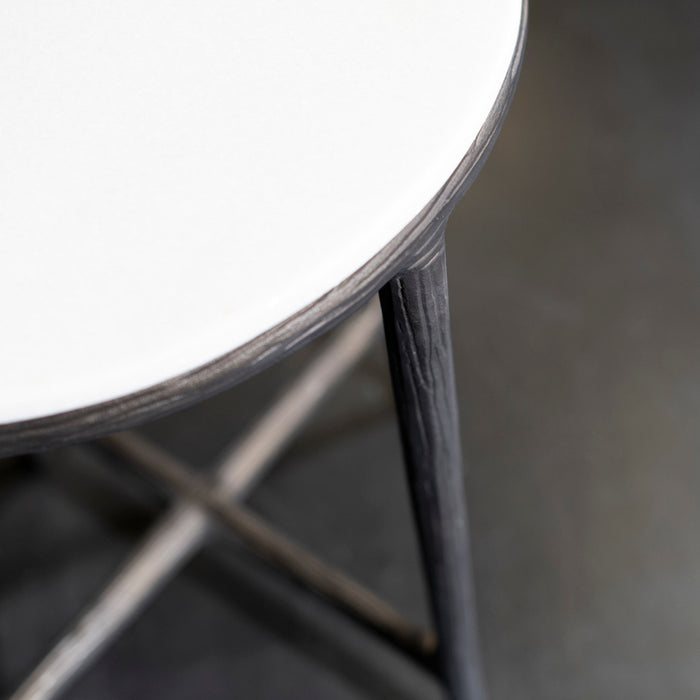 Baron End Table in Cloud Marble and Antique Bronze - AT9254-CM/ABZ - GreatFurnitureDeal