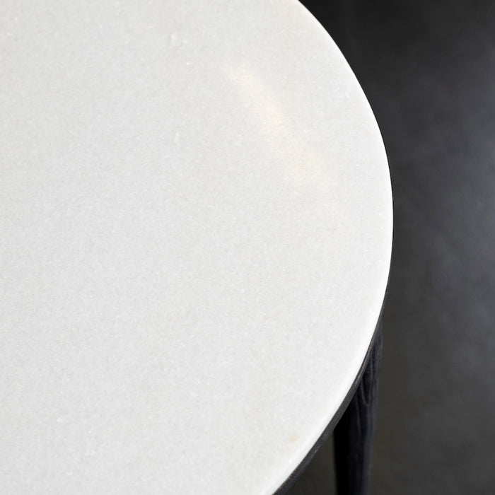 Baron End Table in Cloud Marble and Antique Bronze - AT9254-CM/ABZ - GreatFurnitureDeal