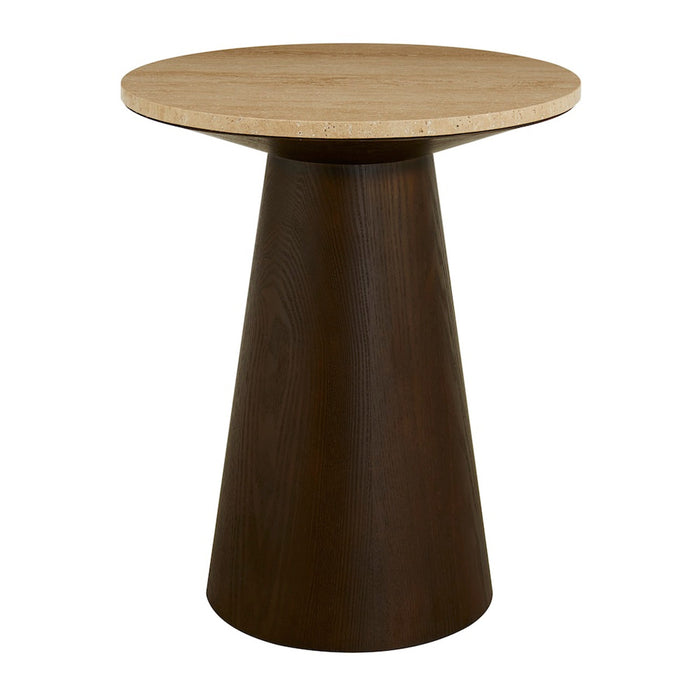 Brynn Accent Table in Warm Travertine and Dark Cinder - AT9266-DKC/WMT - GreatFurnitureDeal