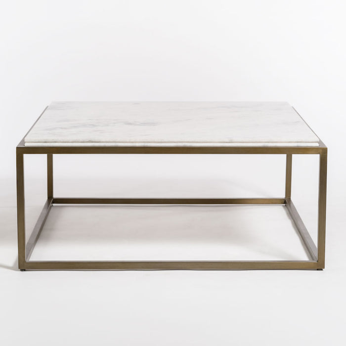 Beckett Coffee Table in Cloud Marble and Antique Brass - AT9391-CM/ABF - GreatFurnitureDeal