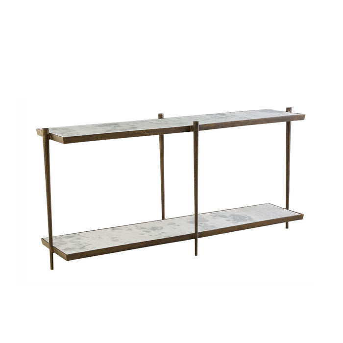 Ren Console Table in Cloud Marble and Refined Brass - AT9451-CM/RBF - GreatFurnitureDeal
