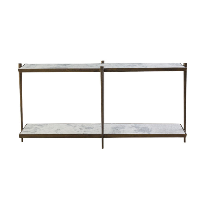 Ren Console Table in Cloud Marble and Refined Brass - AT9451-CM/RBF - GreatFurnitureDeal