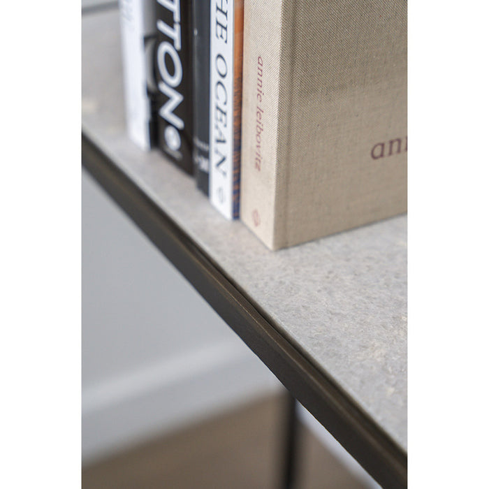 Ren Console Table in Cloud Marble and Refined Brass - AT9451-CM/RBF - GreatFurnitureDeal