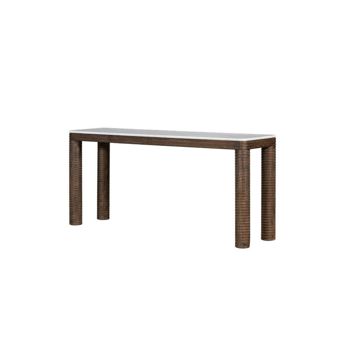 Durham Console Table in Medium Cinder and Grecian White Marble - AT9499-MCR/GWM - GreatFurnitureDeal