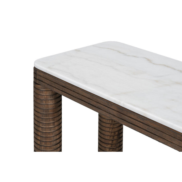 Durham Console Table in Medium Cinder and Grecian White Marble - AT9499-MCR/GWM - GreatFurnitureDeal