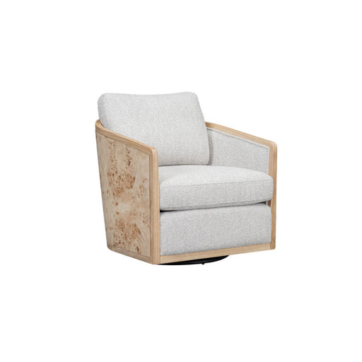 Havana Occasional Swivel Chair in Highland Smoke and Toasted Burl - AT9618-HDS/TSB - GreatFurnitureDeal