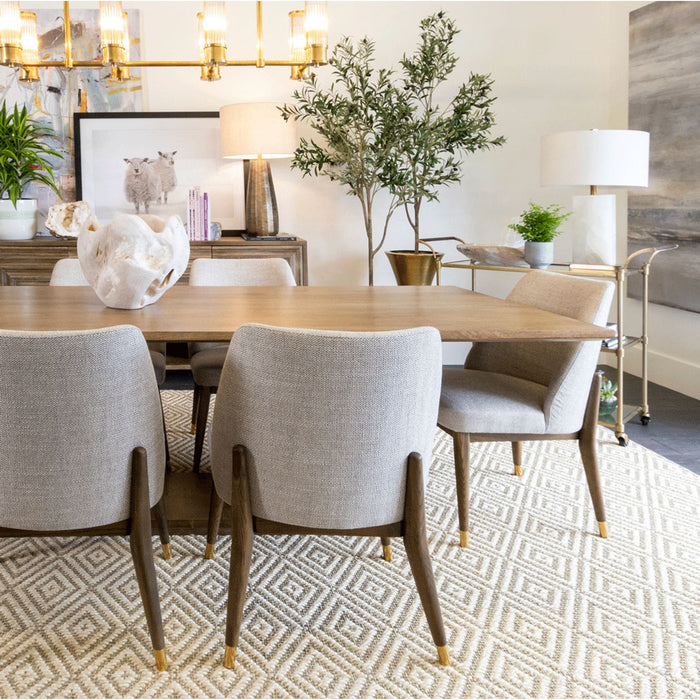 Cole Dining Chair in Herringbone Haze and Warm Walnut - AT915-HNH - GreatFurnitureDeal