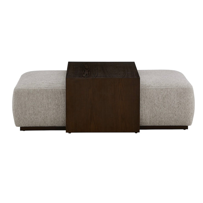 Blair Ottoman in Subtle Chalk and Dark Cinder - AT9708-SCH/DKC - GreatFurnitureDeal