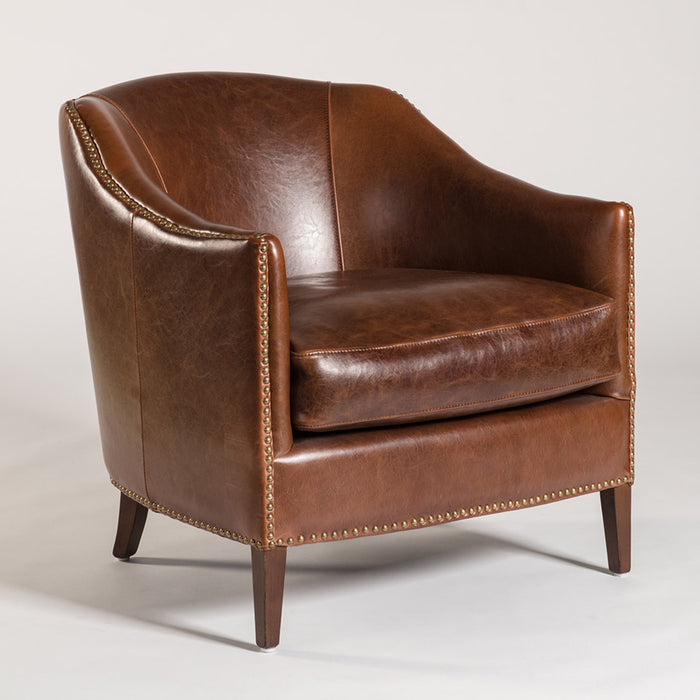 Madison Occasional Chair in Antique Saddle and Dark Walnut - AT28201-AS - GreatFurnitureDeal
