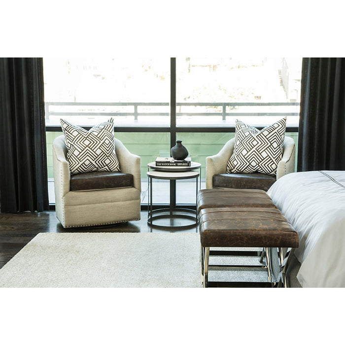 Beverley Nesting Tables in Siena Marble and Matte Charcoal, sold as a pair - AT9217-SM/MC - GreatFurnitureDeal