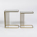 Retro Nesting Tables in Cloud Marble and Antique Brass, sold as a pair - AT9225-CM/ABF - GreatFurnitureDeal