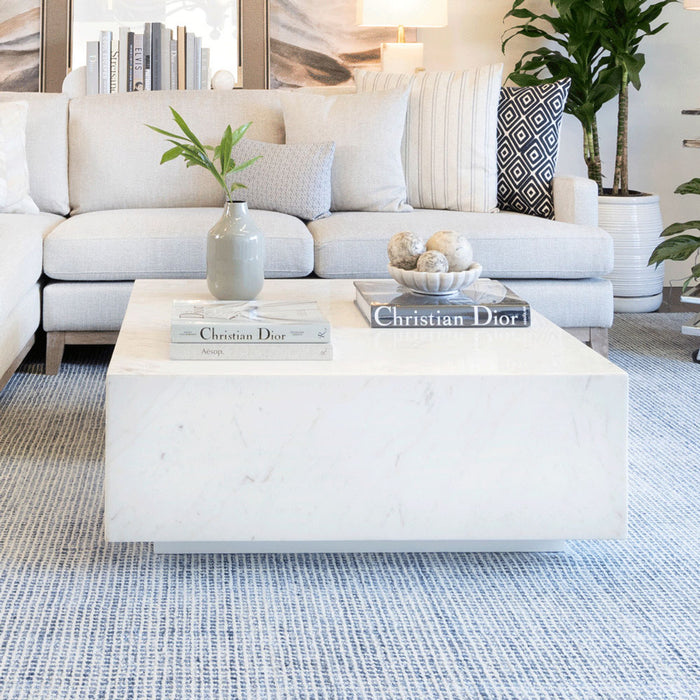 Bennett Coffee Table in Polar White Marble - AT9339-PW - GreatFurnitureDeal