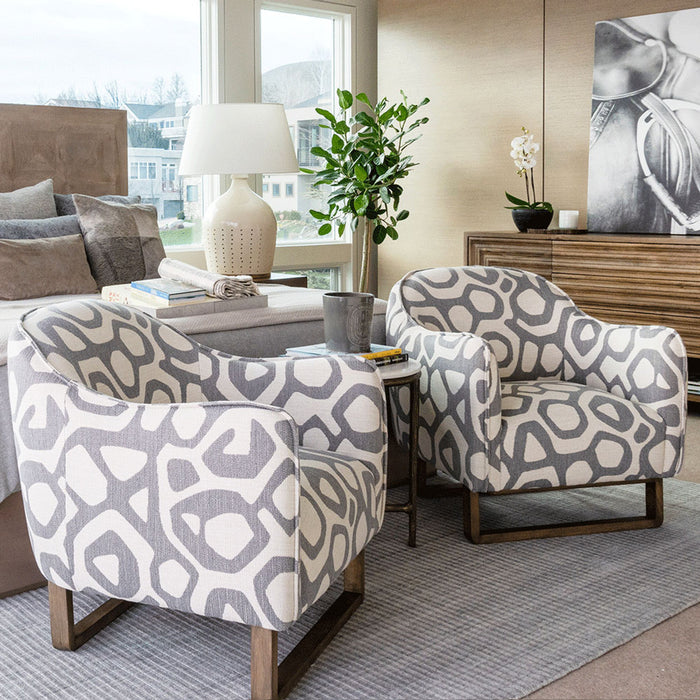 Fitz Occasional Chair in Greige Graphic and French Oak - AT9048-GEG - GreatFurnitureDeal