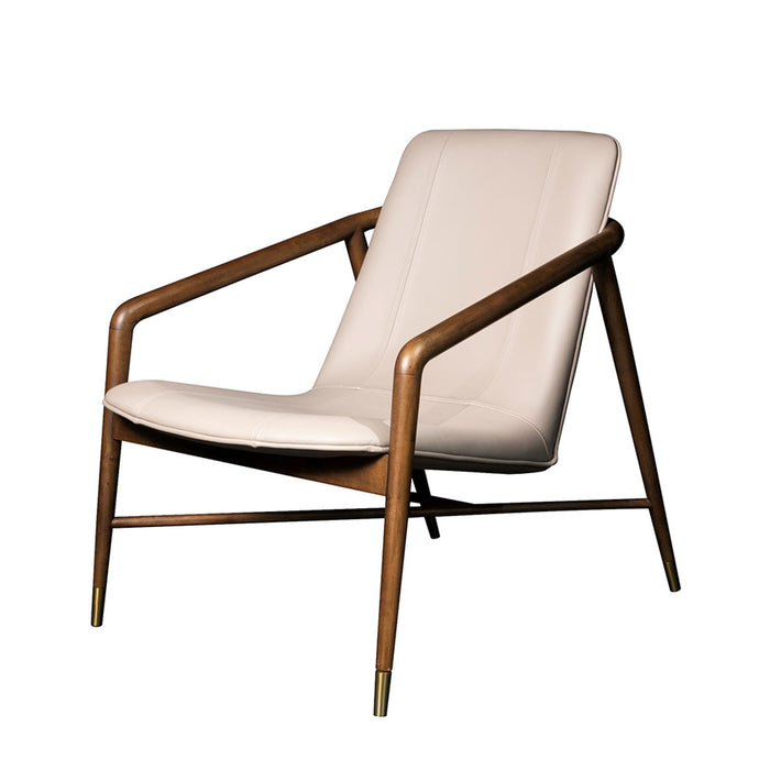 Remi Occasional Chair in Subtle Beige and Warm Walnut - AT9046-SBE - GreatFurnitureDeal