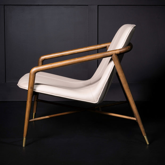 Remi Occasional Chair in Subtle Beige and Warm Walnut - AT9046-SBE - GreatFurnitureDeal