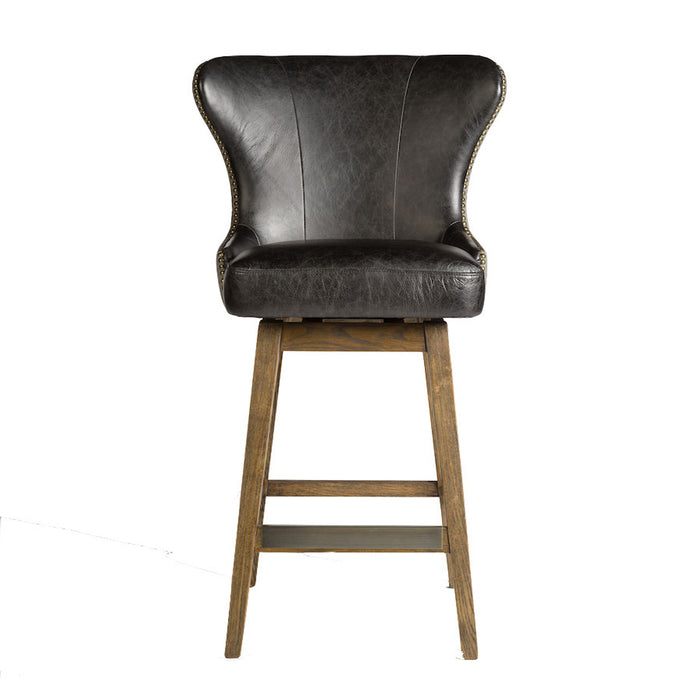 Rockwell Swivel Bar Stool in Essex Grey and Antique Charcoal - AT018B-EG/AC - GreatFurnitureDeal