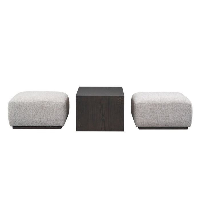Blair Ottoman in Subtle Chalk and Dark Cinder - AT9708-SCH/DKC - GreatFurnitureDeal