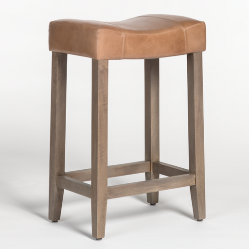 Knox Saddle Counter Stool in Refined Tobacco and Brindled Ash - AT002C-RDT/BDA - GreatFurnitureDeal