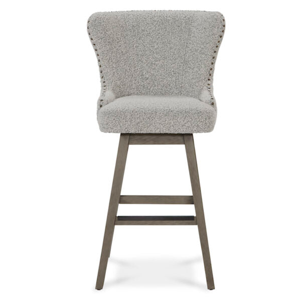 Rockwell Swivel Bar Stool in Salt and Pepper Boucle - AT018B-SPB/DDS - GreatFurnitureDeal