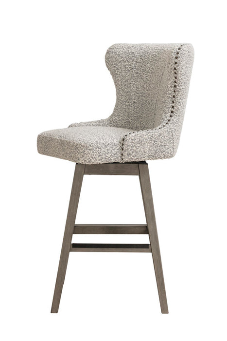 Rockwell Swivel Bar Stool in Salt and Pepper Boucle - AT018B-SPB/DDS - GreatFurnitureDeal