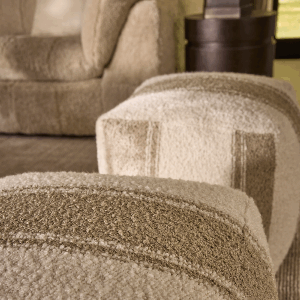 Barret Small Pouf Ottoman in Froth Toffee - AT071-FRT - GreatFurnitureDeal