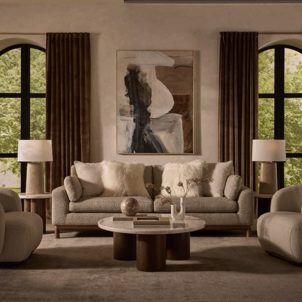 Aria Sofa in Peppered Taupe - AT10950-PPT/WMO - GreatFurnitureDeal