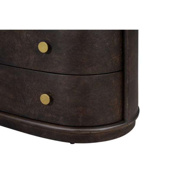 Greer Three Drawer Nightstand in Chocolate Burl - AT20330-CTB/GWM - GreatFurnitureDeal