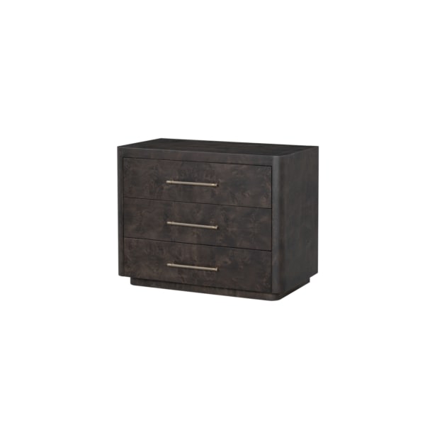 Marshall Three Drawer Nightstand in Chocolate Burl - AT20350-CTB - GreatFurnitureDeal