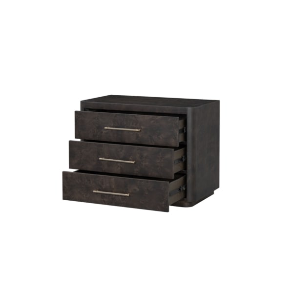 Marshall Three Drawer Nightstand in Chocolate Burl - AT20350-CTB - GreatFurnitureDeal