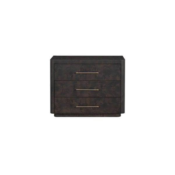 Marshall Three Drawer Nightstand in Chocolate Burl - AT20350-CTB - GreatFurnitureDeal
