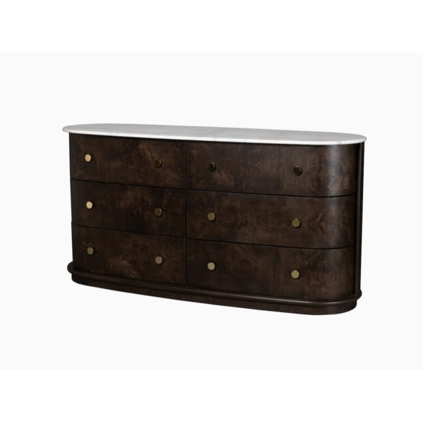 Greer Six Drawer Dresser in Chocolate Burl - AT30330-CTB/GWM - GreatFurnitureDeal