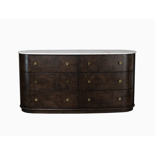 Greer Six Drawer Dresser in Chocolate Burl - AT30330-CTB/GWM - GreatFurnitureDeal