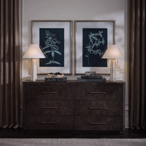 Marshall Six Drawer Dresser in Chocolate Burl - AT30350-CTB - GreatFurnitureDeal