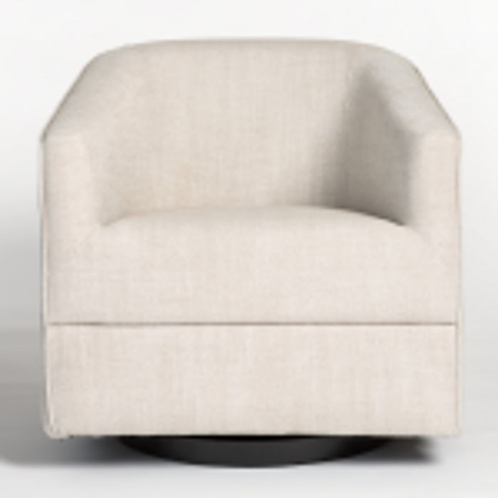 Blaine Occasional Swivel Chair in Everest Frost and Blackened Nickel - AT9044-ETF - GreatFurnitureDeal