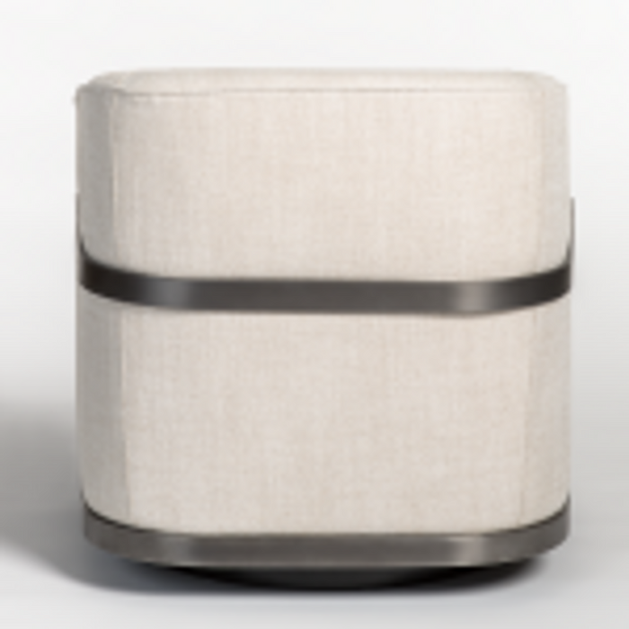 Blaine Occasional Swivel Chair in Everest Frost and Blackened Nickel - AT9044-ETF - GreatFurnitureDeal