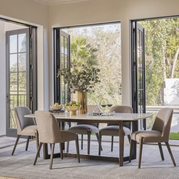 Reston Dining Chair in Woven Bisque and Distressed Beechwood - AT910-WNB - GreatFurnitureDeal