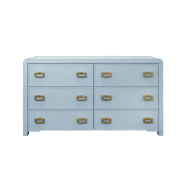 Worlds Away - Atticus Six Drawer Chest in Matte Light Blue - ATTICUS LB - GreatFurnitureDeal