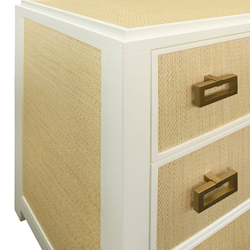 Worlds Away - Atticus Six Drawer Chest in Matte White Lacquer - ATTICUS NAT - GreatFurnitureDeal