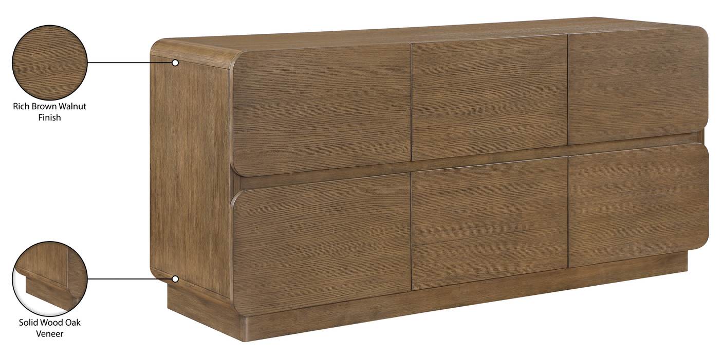 Meridian Furniture - Adagio Brown Solid Wood And Oak Veneer Dresser - AdagioBrown-D - GreatFurnitureDeal