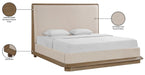 Meridian Furniture - Adagio Brown Fabric Upholstered King Bed (3 Boxes) - AdagioBrown-K - GreatFurnitureDeal