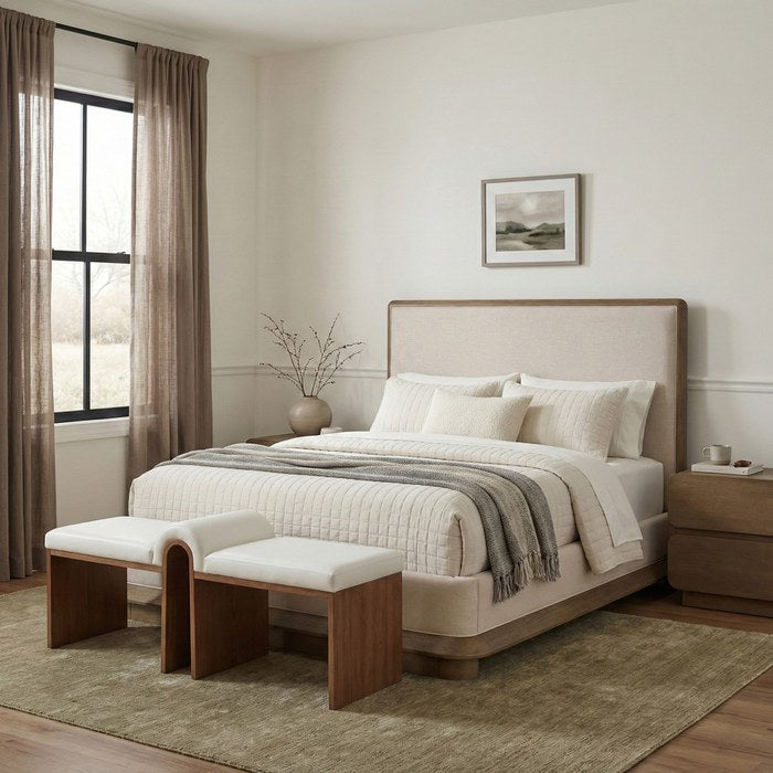 Meridian Furniture - Adagio Brown Fabric Upholstered King Bed (3 Boxes) - AdagioBrown-K - GreatFurnitureDeal