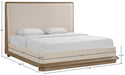 Meridian Furniture - Adagio Brown Fabric Upholstered Queen Bed (3 Boxes) - AdagioBrown-Q - GreatFurnitureDeal
