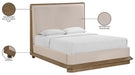 Meridian Furniture - Adagio Brown Fabric Upholstered Queen Bed (3 Boxes) - AdagioBrown-Q - GreatFurnitureDeal