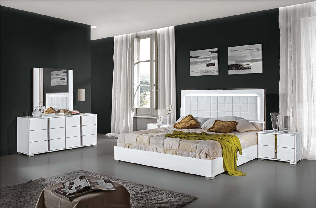 JM Furniture Palermo White Dresser and Mirror