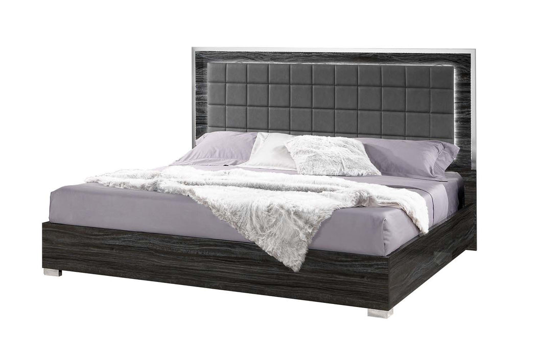 J&M Furniture - Alice Gloss Grey 5 Piece Full Platform Bedroom Set - 15544-FULL-5SET-GLOSS GREY