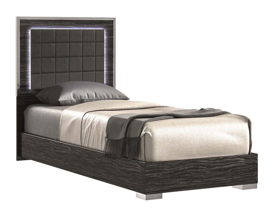 J&M Furniture - Alice Gloss Grey 5 Piece Twin Platform Bedroom Set - 15546-TWIN-5SET-GLOSS GREY - GreatFurnitureDeal